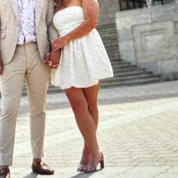 Shaima strapless white mini dress - Picture 3 of 5